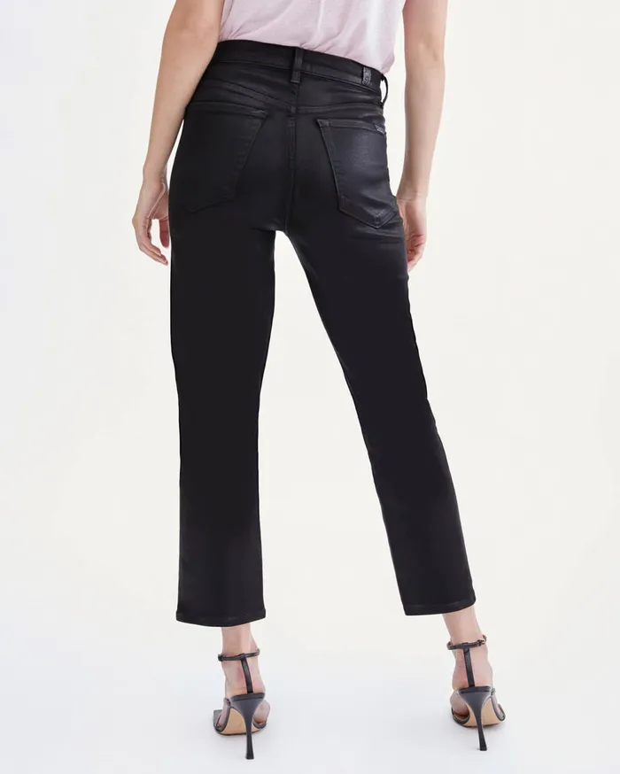 Women 7 For All Mankind Cropped Coated High Waist Cropped Straight In Black