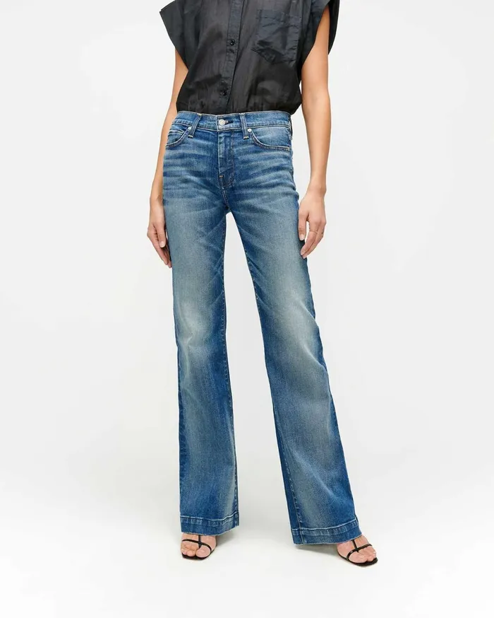 Women 7 For All Mankind Full Length Dojo In Distressed Authentic Light