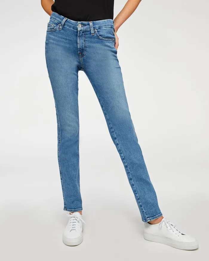 Women 7 For All Mankind Full Length Kimmie Straight In Sunlight Blue