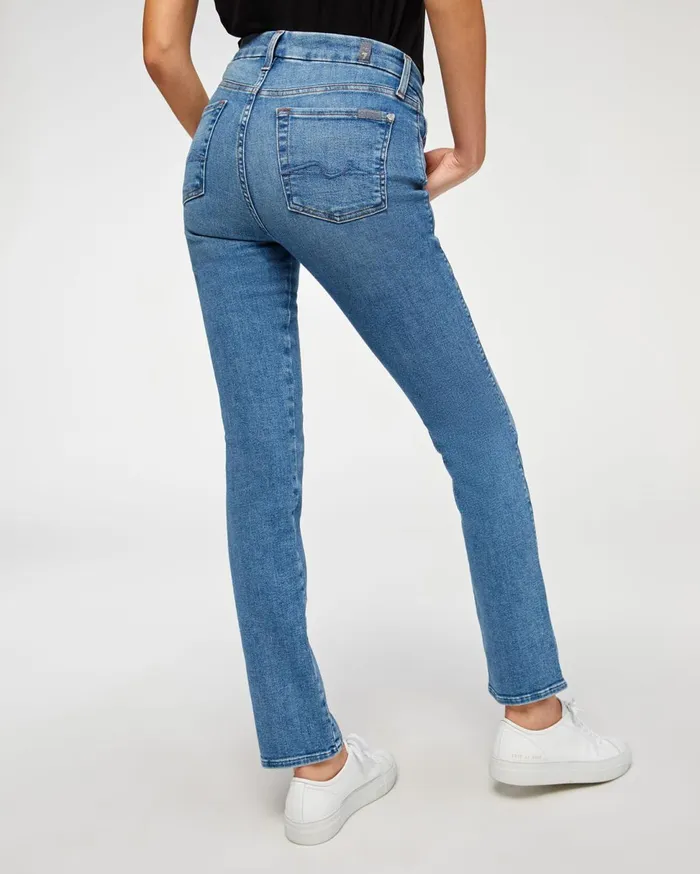 Women 7 For All Mankind Full Length Kimmie Straight In Sunlight Blue