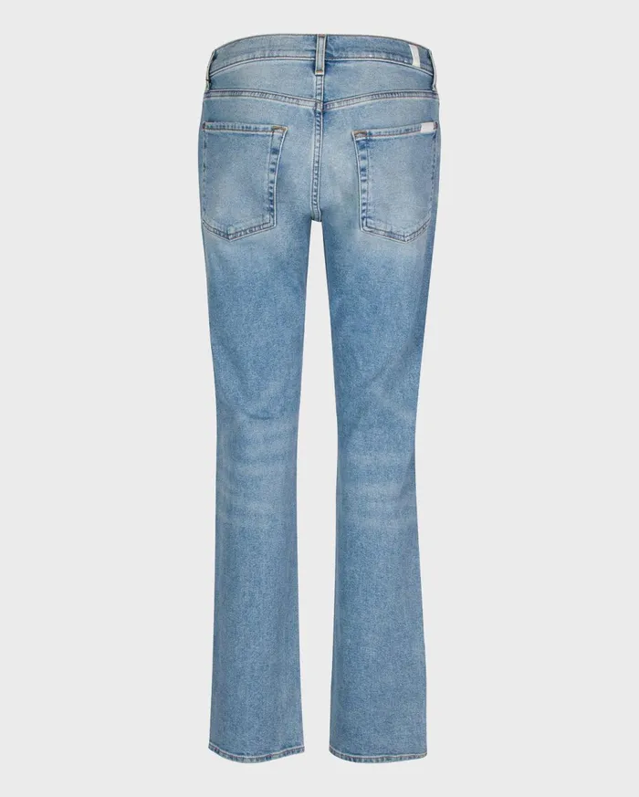 Women 7 For All Mankind Full Length Low Straight With Distressing In Rose Avenue