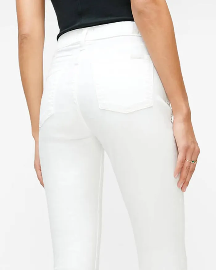 Women 7 For All Mankind Full Length The Skinny With Studs In Clean White