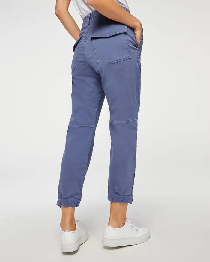 Women 7 For All Mankind Pants Side Zipper Jogger In French Blue