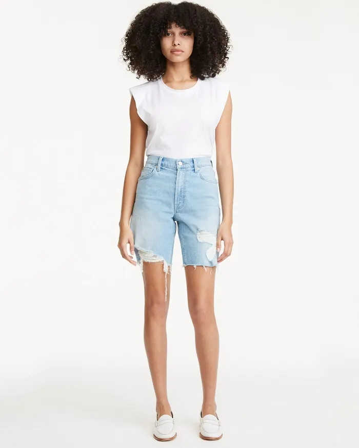 Women 7 For All Mankind Shorts 038 Skirts Boyfriend Short With Destroy In Laurel Canyon Blue Women 7 For All Mankind Shorts 038 Skirts Boyfriend Short With Destroy In Laurel Canyon Blue