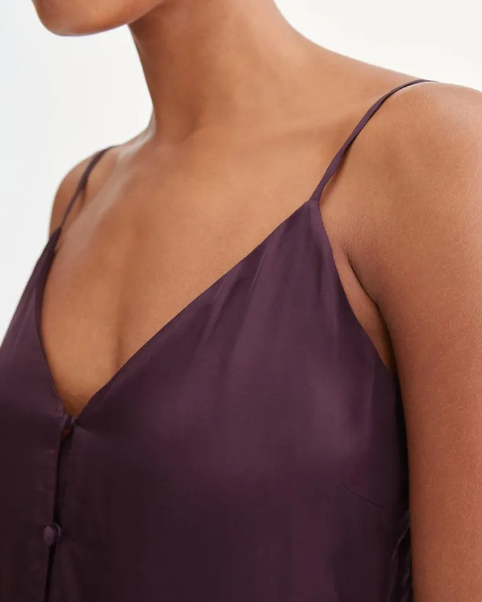 Women 7 For All Mankind Tops Button Front Cami In Wine