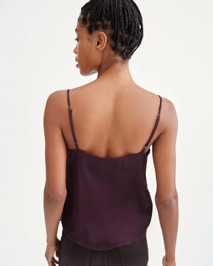 Women 7 For All Mankind Tops Button Front Cami In Wine