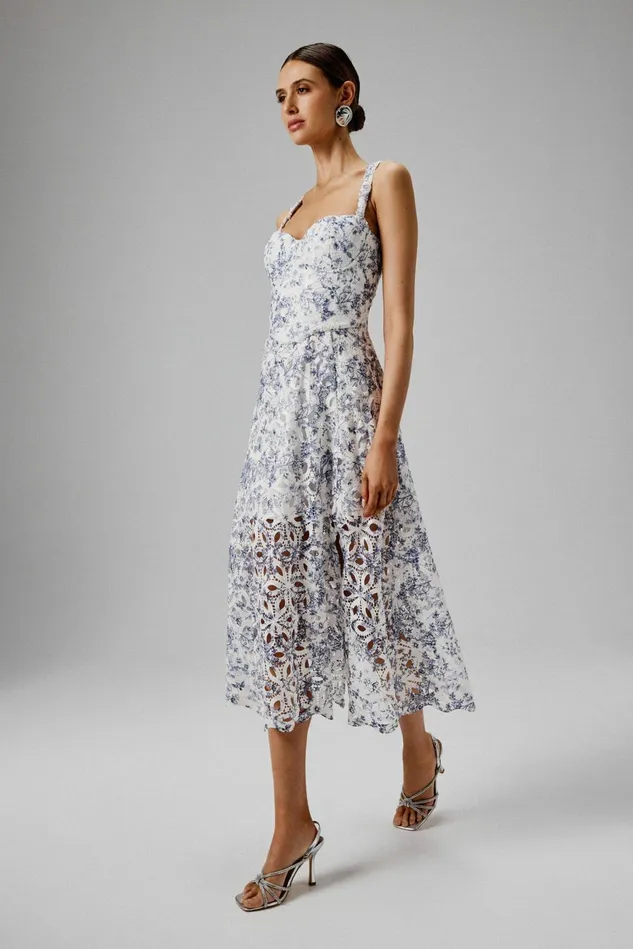 Women ALine Dresses Lavish Alice KIRA Broderie Anglais ALine Sundress In Blue Porcelain Print Blue Porcelain Print Women ALine Dresses Lavish Alice KIRA Broderie Anglais ALine Sundress In Blue Porcelain Print Blue Porcelain Print