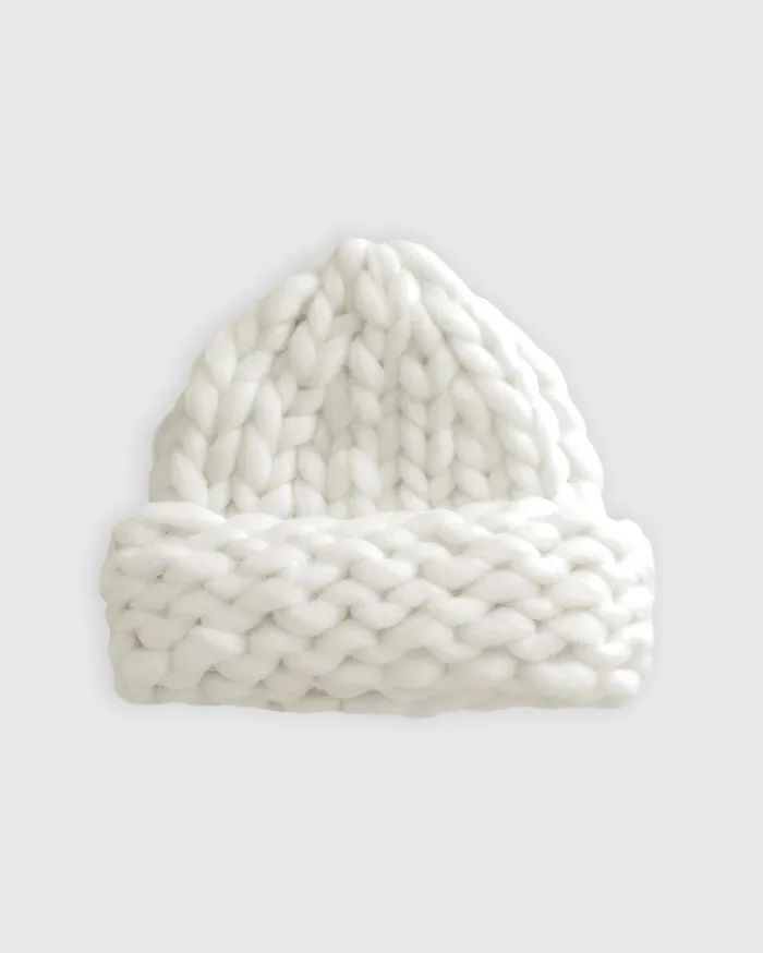 Women Accessories Belle and Bloom Snowflake Hand Knitted Beanie 8211 Offwhite