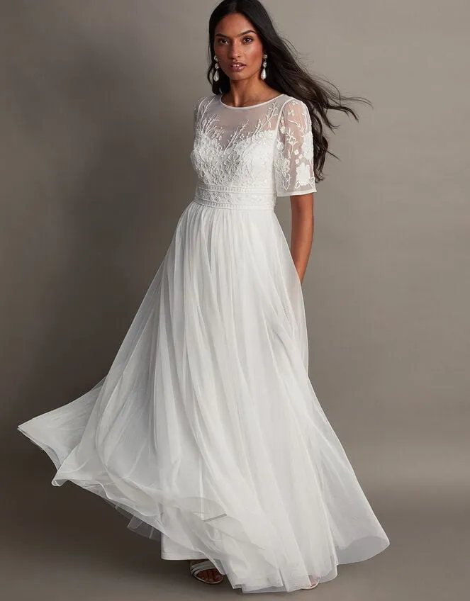 Women Ali Embroidered Bridal Dress Ivory Monsoon Dresses