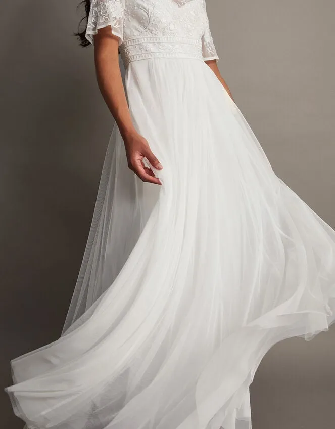 Women Ali Embroidered Bridal Dress Ivory Monsoon Dresses