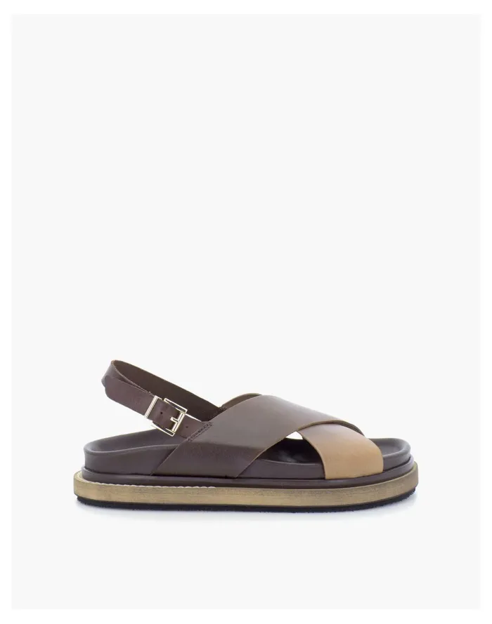 Women ALOHAS Leather Marshmallow Sandals Brown Madewell Sandals