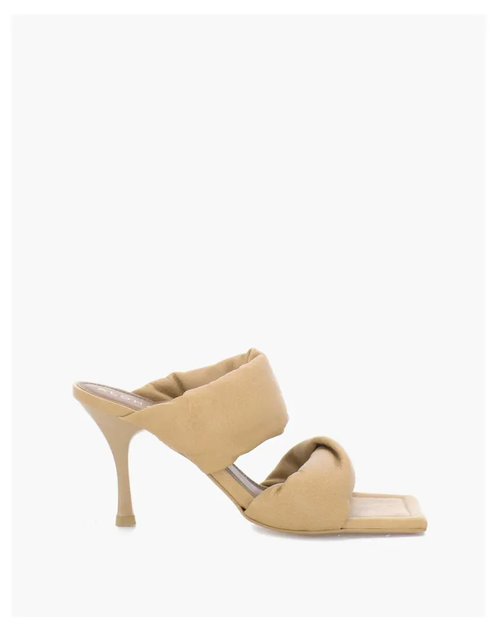 Women ALOHAS Leather Twist Strap Sandals In Camel Camel Madewell Heels