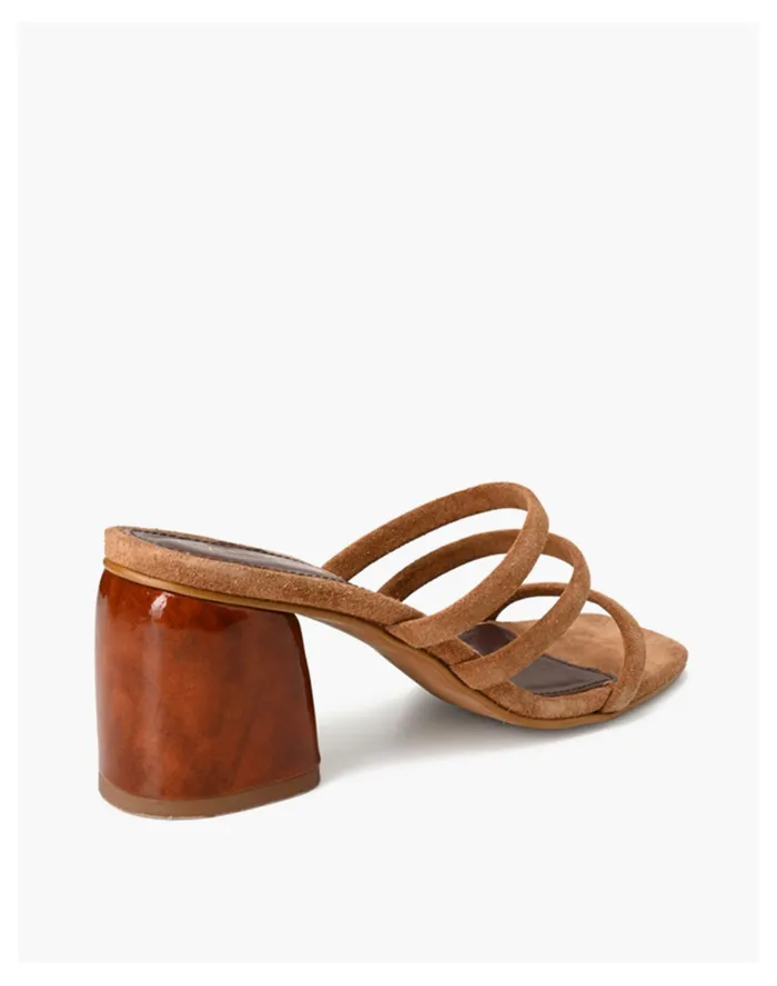 Women ALOHAS Suede Indiana Block Heel Sandals Brown Madewell Heels Women ALOHAS Suede Indiana Block Heel Sandals Brown Madewell Heels