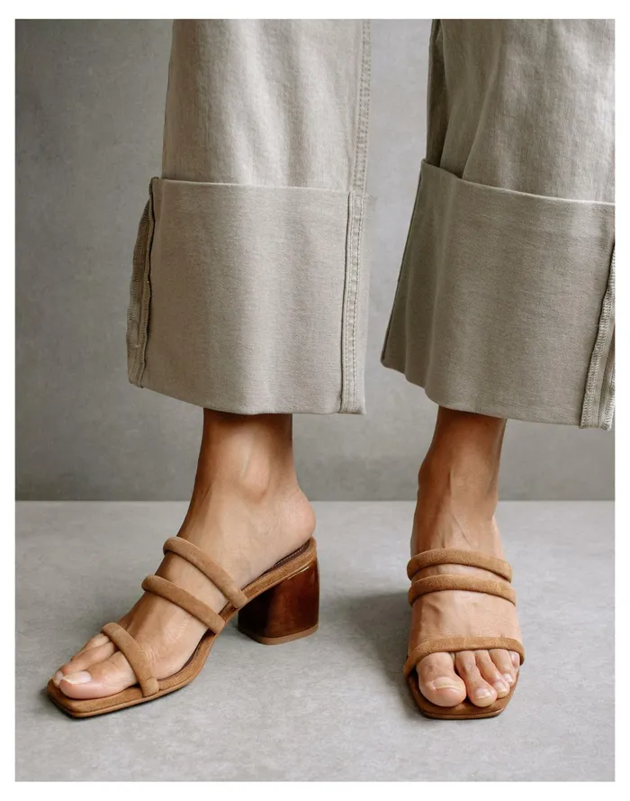 Women ALOHAS Suede Indiana Block Heel Sandals Brown Madewell Heels Women ALOHAS Suede Indiana Block Heel Sandals Brown Madewell Heels