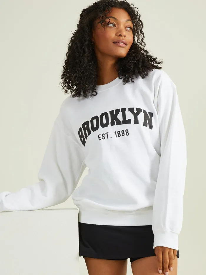 Women Altar039d State Activewear Brooklyn Graphic Sweatshirt White