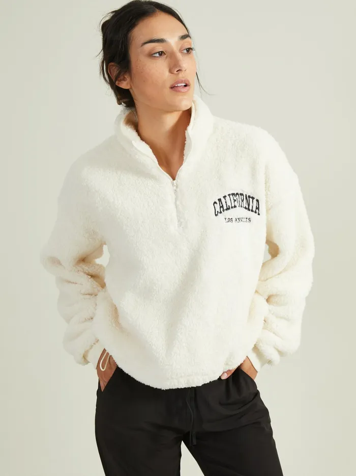 Women Altar039d State Activewear California Sherpa Pullover Ivory