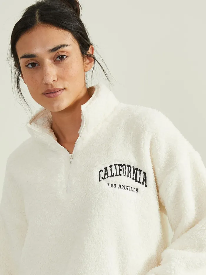 Women Altar039d State Activewear California Sherpa Pullover Ivory