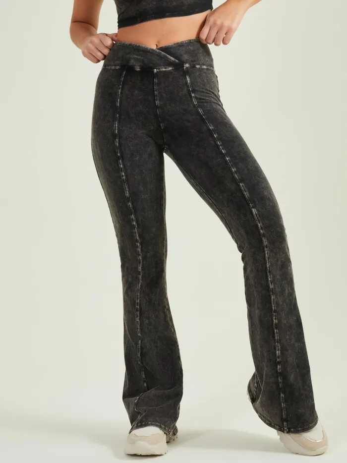 Women Altar039d State Activewear Switch Up Crossover Flare Pants Washedblack