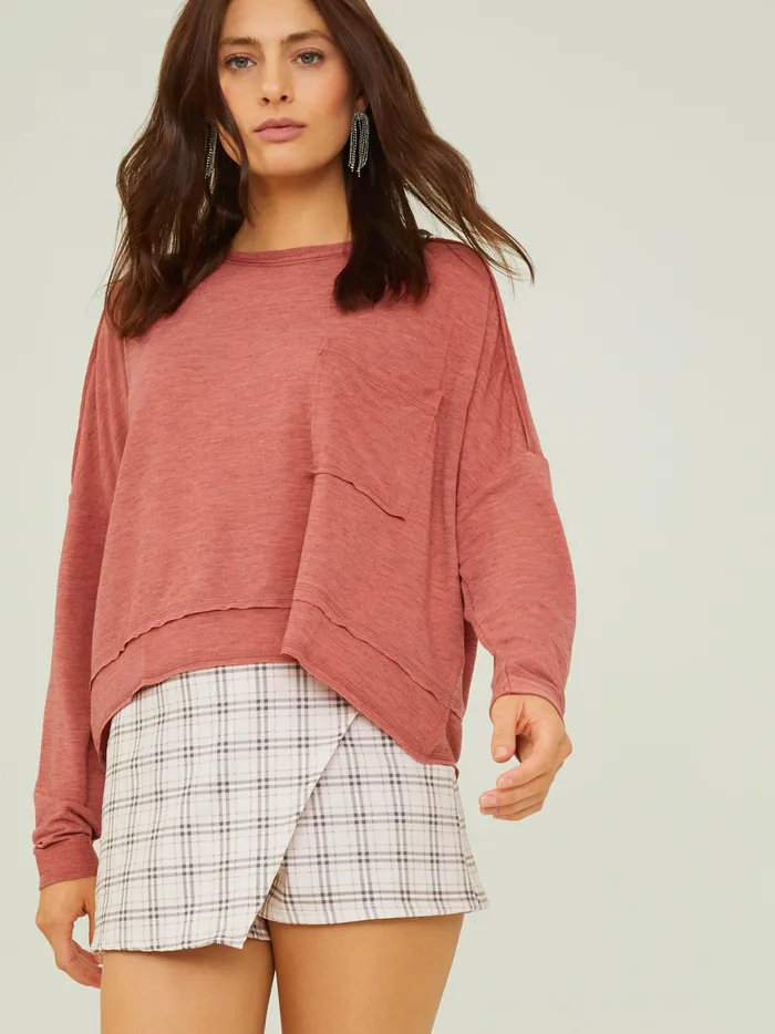 Women Altar039d State Blouses Clove Boxy Cropped Tee Brick