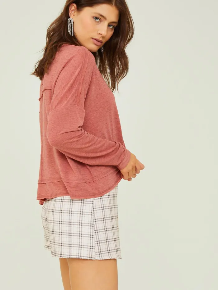 Women Altar039d State Blouses Clove Boxy Cropped Tee Brick