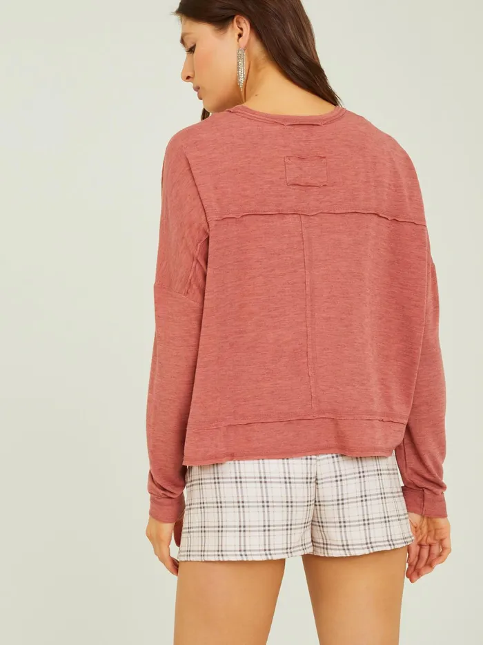 Women Altar039d State Blouses Clove Boxy Cropped Tee Brick