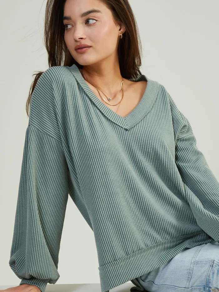Women Altar039d State Blouses Fallon Ribbed Tunic Top Lightolive