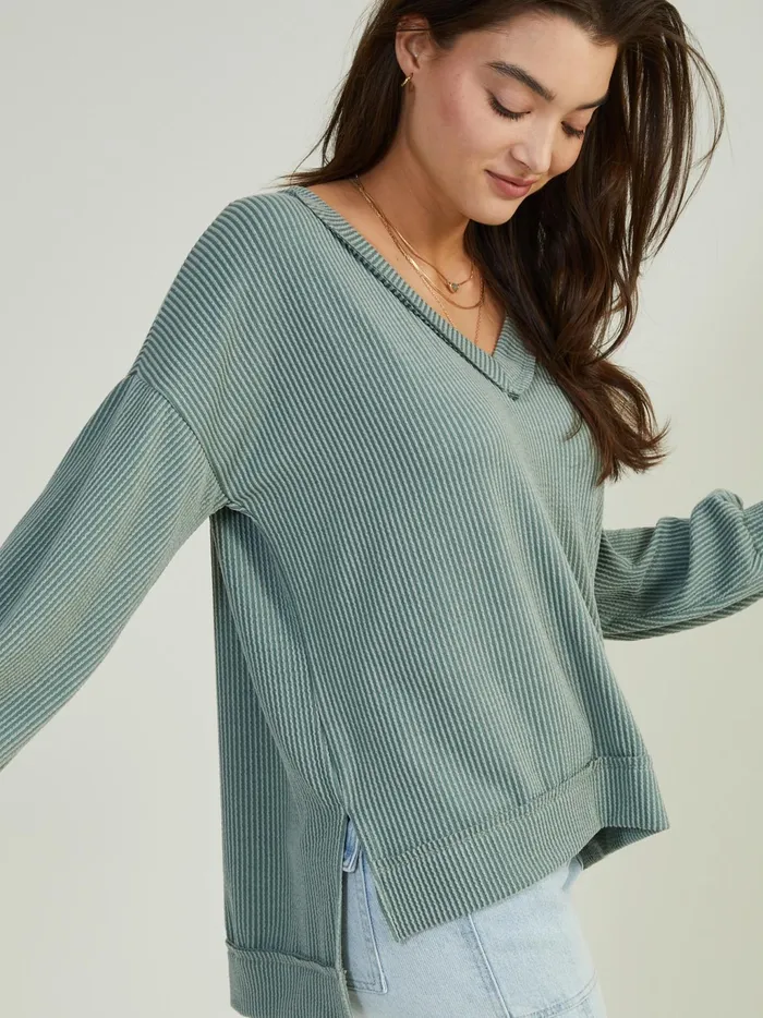 Women Altar039d State Blouses Fallon Ribbed Tunic Top Lightolive