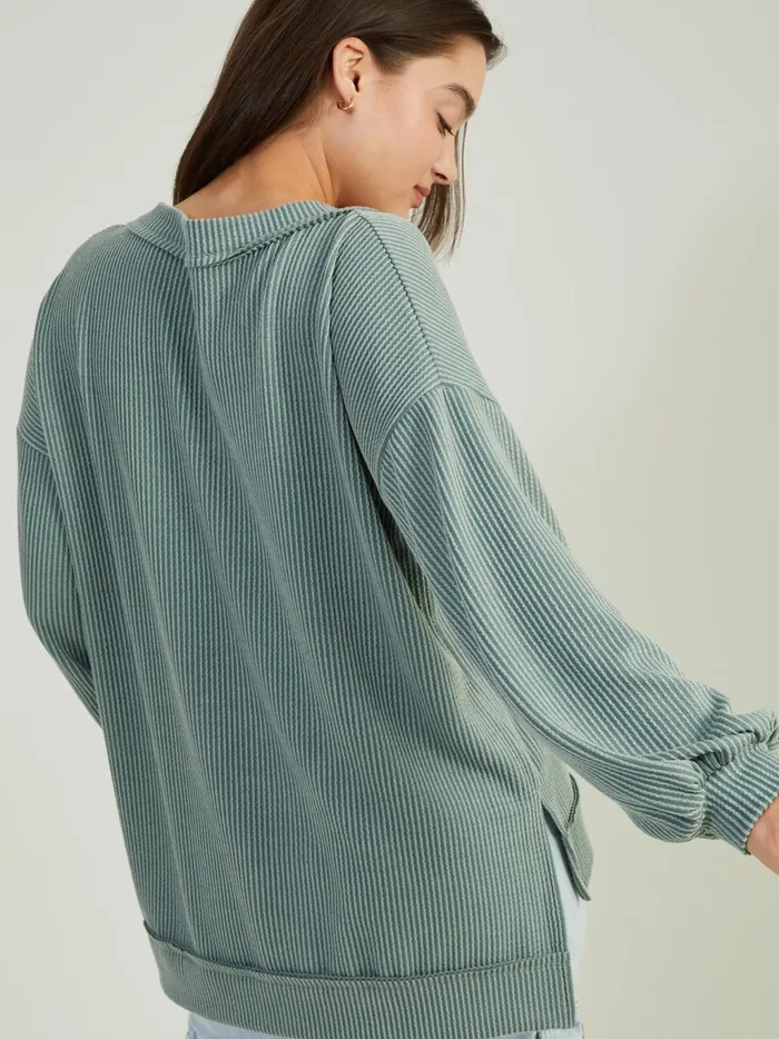 Women Altar039d State Blouses Fallon Ribbed Tunic Top Lightolive