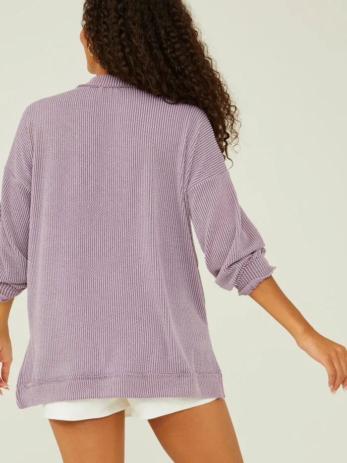 Women Altar039d State Blouses Journee Ribbed VNeck Tunic Orchid