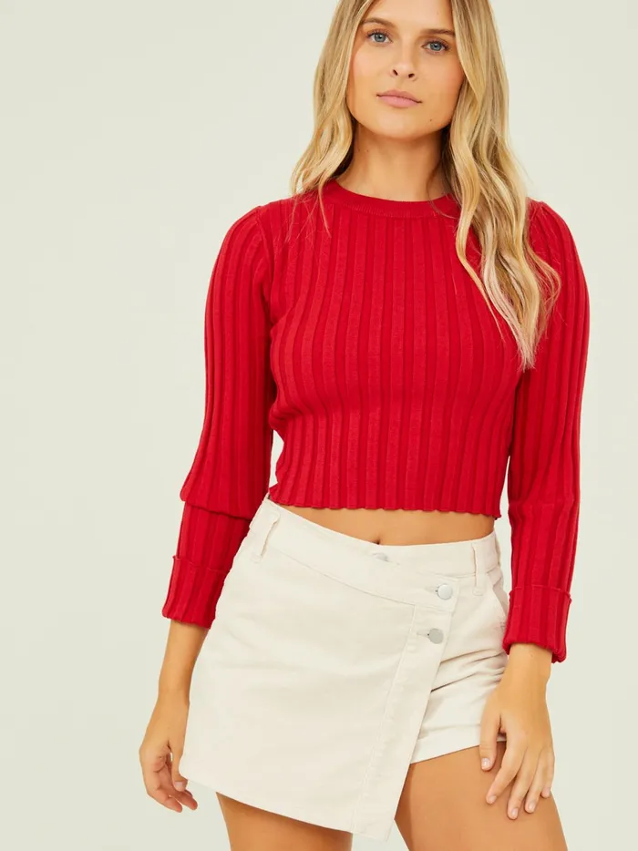 Women Altar039d State Blouses Myla Ribbed Top Red