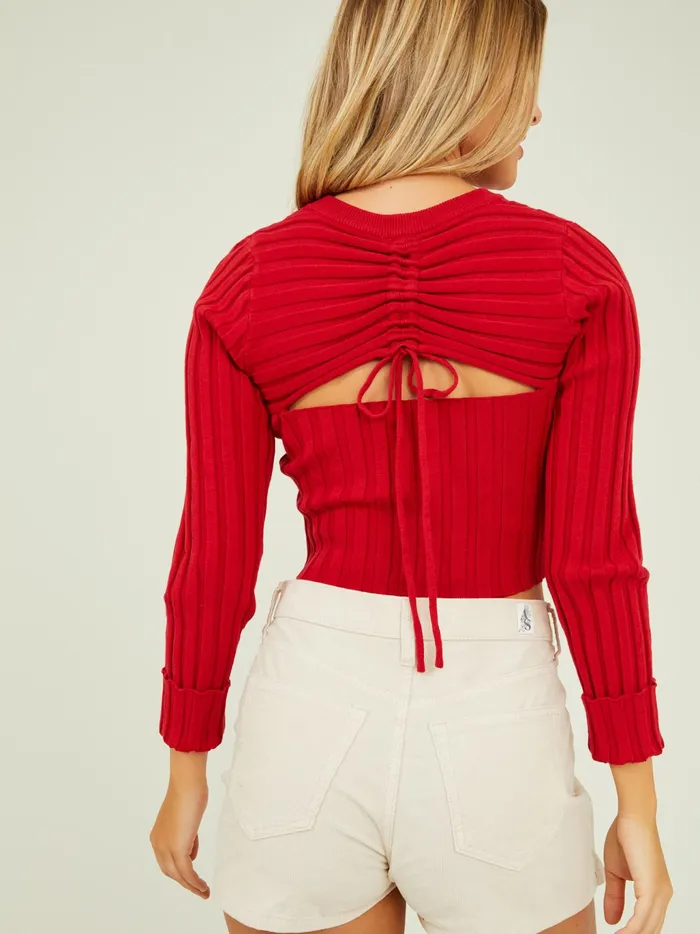 Women Altar039d State Blouses Myla Ribbed Top Red