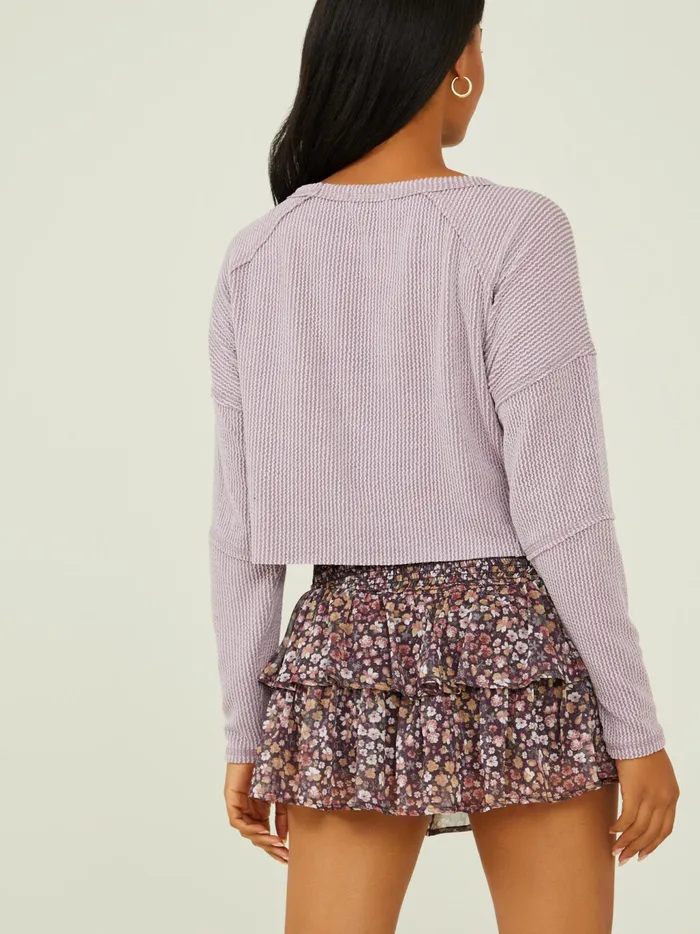 Women Altar039d State Blouses Rachel Ribbed Cropped Top Orchid