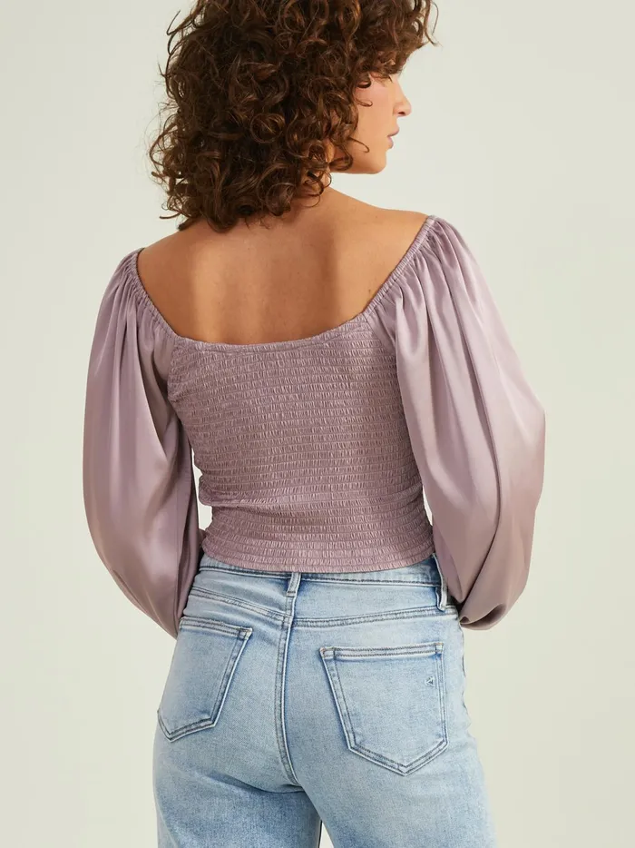 Women Altar039d State Blouses Raven Satin Corset Top Dustypurple
