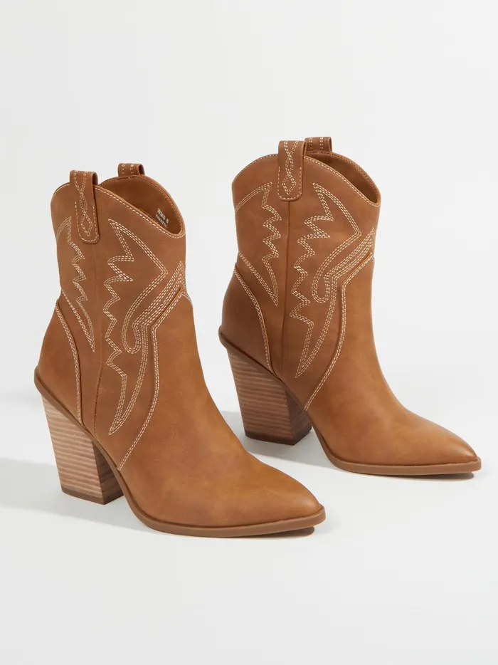 Women Altar039d State Boots Booties Nikki Stitched Western Boots Tan
