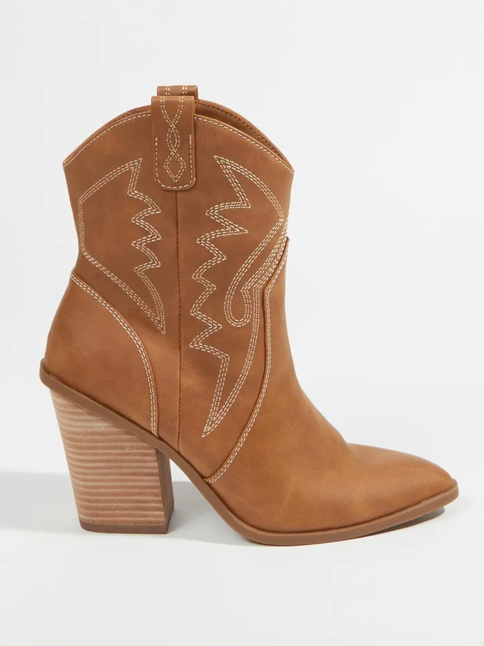 Women Altar039d State Boots Booties Nikki Stitched Western Boots Tan