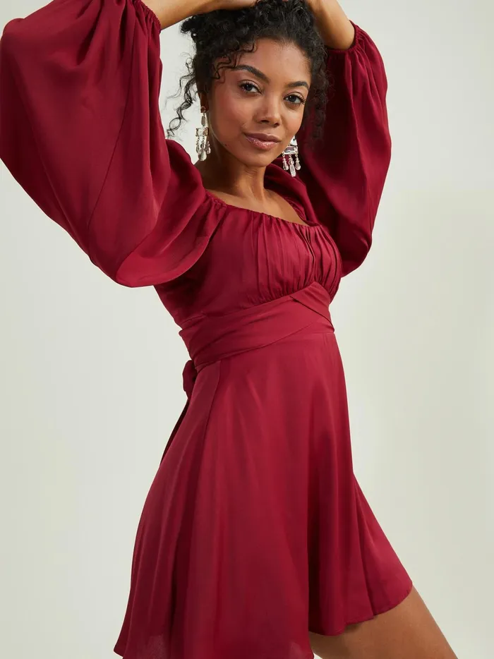 Women Altar039d State Casual Christina Mini Dress Burgundy