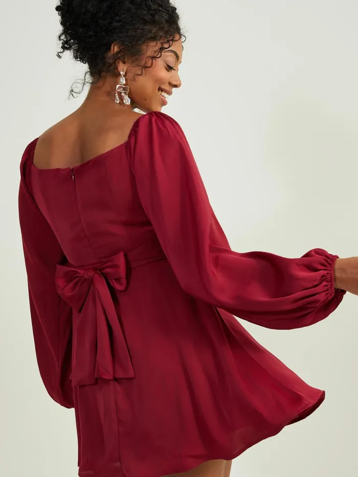 Women Altar039d State Casual Christina Mini Dress Burgundy