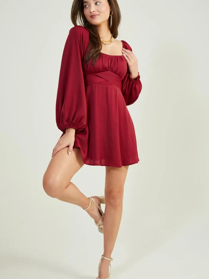 Women Altar039d State Casual Christina Mini Dress Burgundy