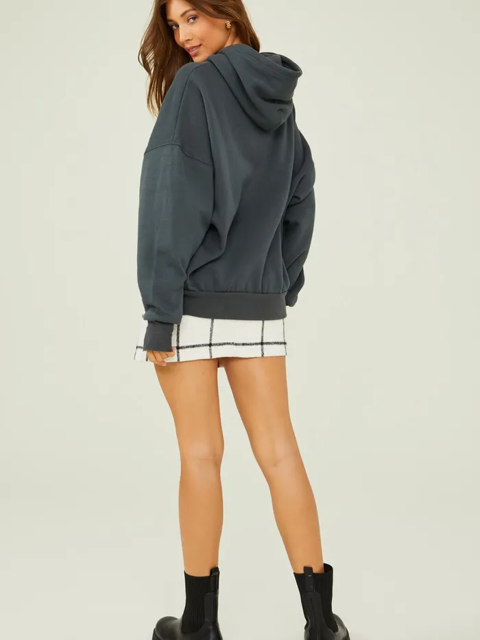 Women Altar039d State Graphics New York Oversized Hoodie Charcoal