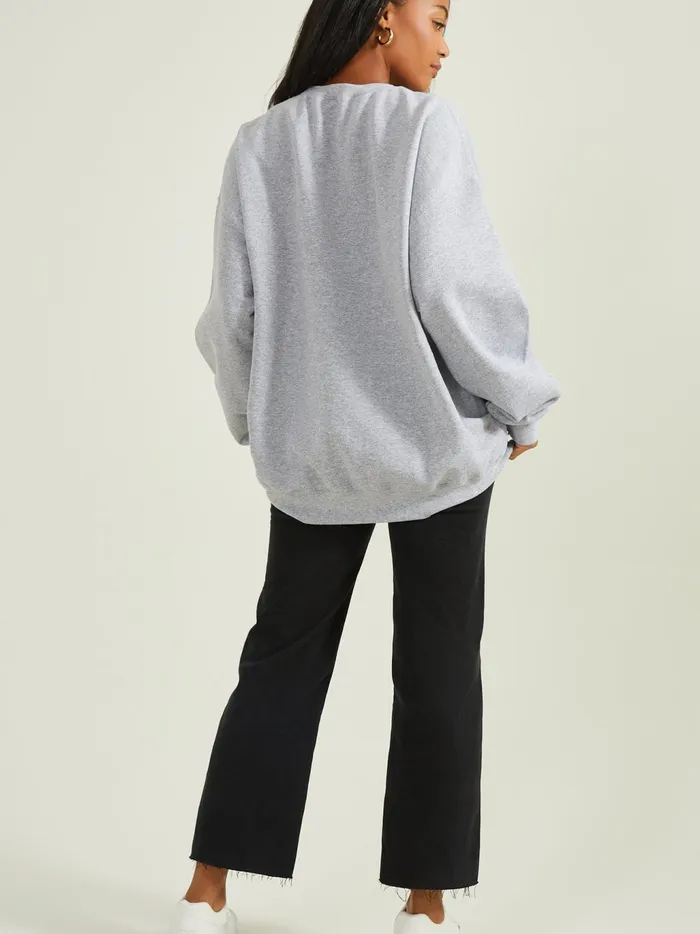 Women Altar039d State Graphics Sublime Oversized Sweatshirt Heathergrey