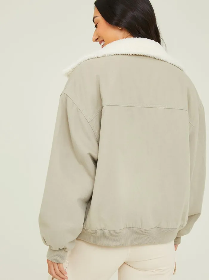 Women Altar039d State Jackets Jules Sherpa Collar Pilot Jacket Lightsage