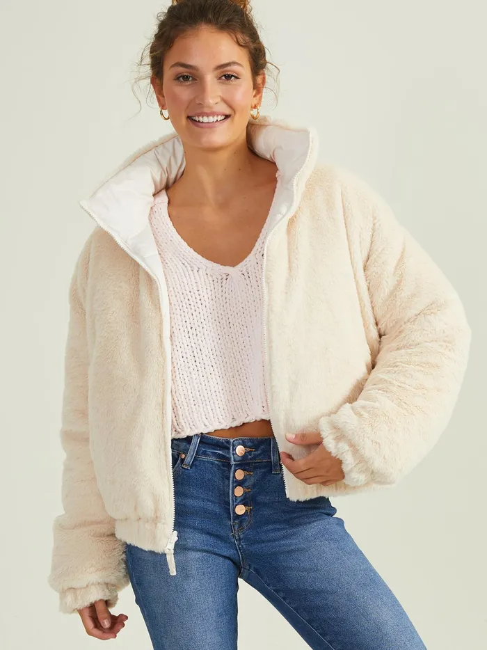 Women Altar039d State Jackets Maia Reversible Puffer Jacket Cream