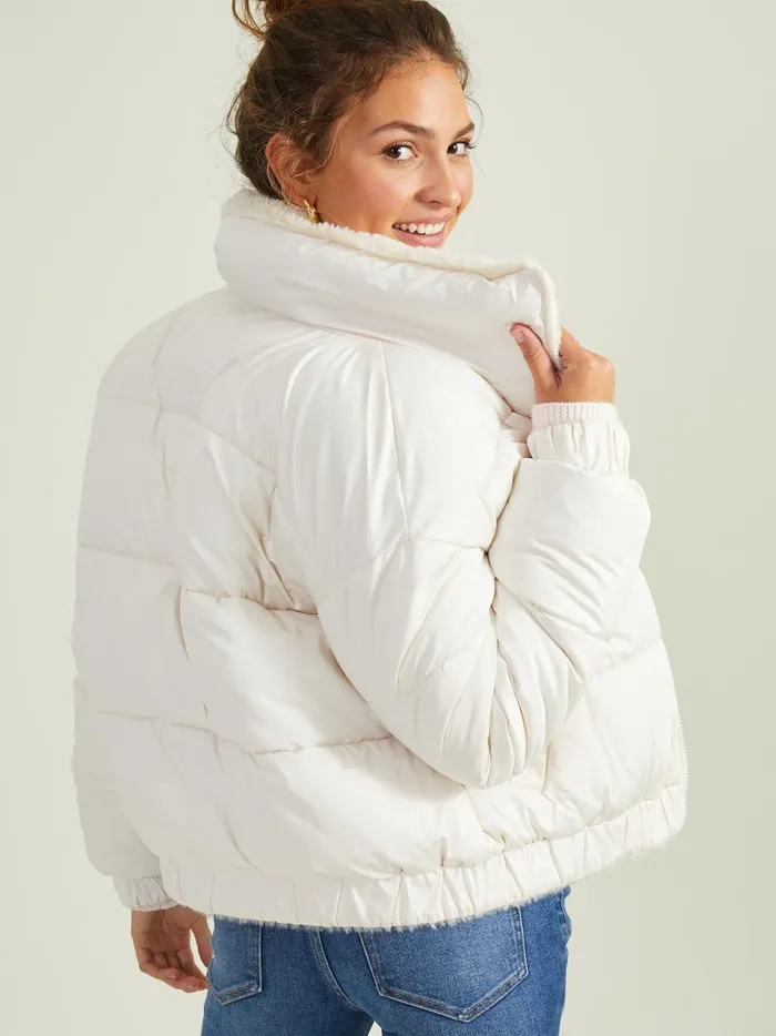 Women Altar039d State Jackets Maia Reversible Puffer Jacket Cream