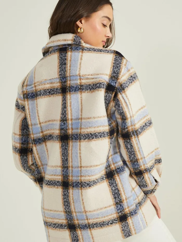 Women Altar039d State Jackets Thalia Plaid Shacket Ivorynavy