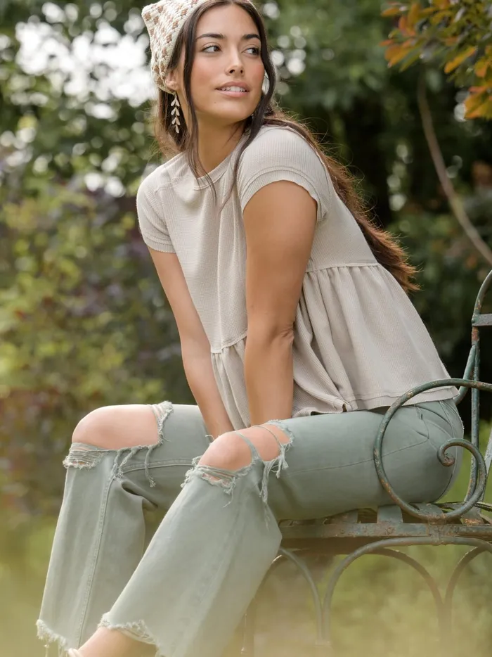 Women Altar039d State Jeans Aubrielle Straight Leg Jeans Olive