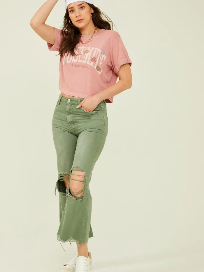Women Altar039d State Jeans Aubrielle Straight Leg Jeans Olive