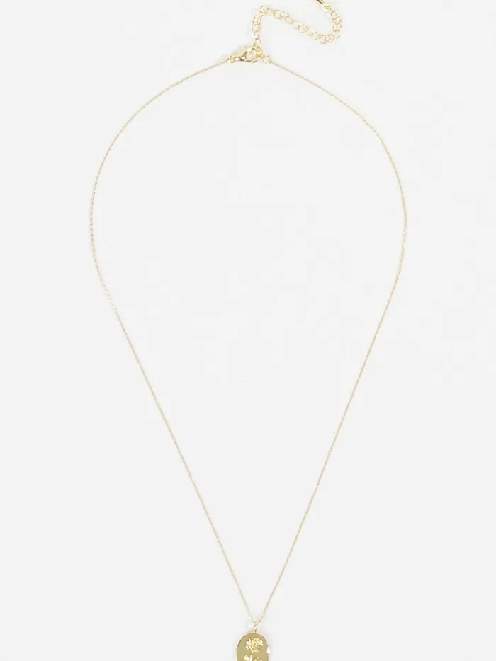 Women Altar039d State Jewelry 18k Gold Dipped Rose Engraved Pendant Necklace Gold