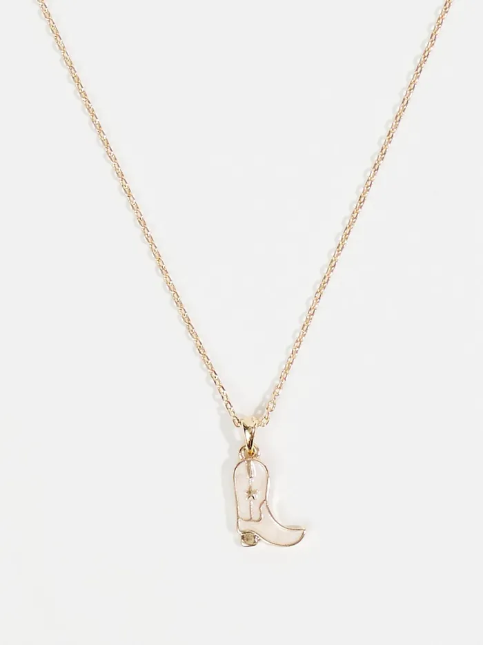 Women Altar039d State Jewelry Cowboy Boot Charm Necklace Goldcream