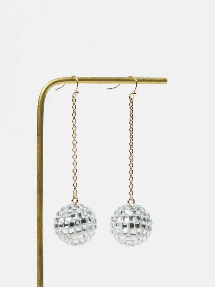 Women Altar039d State Jewelry Disco Ball Earrings White