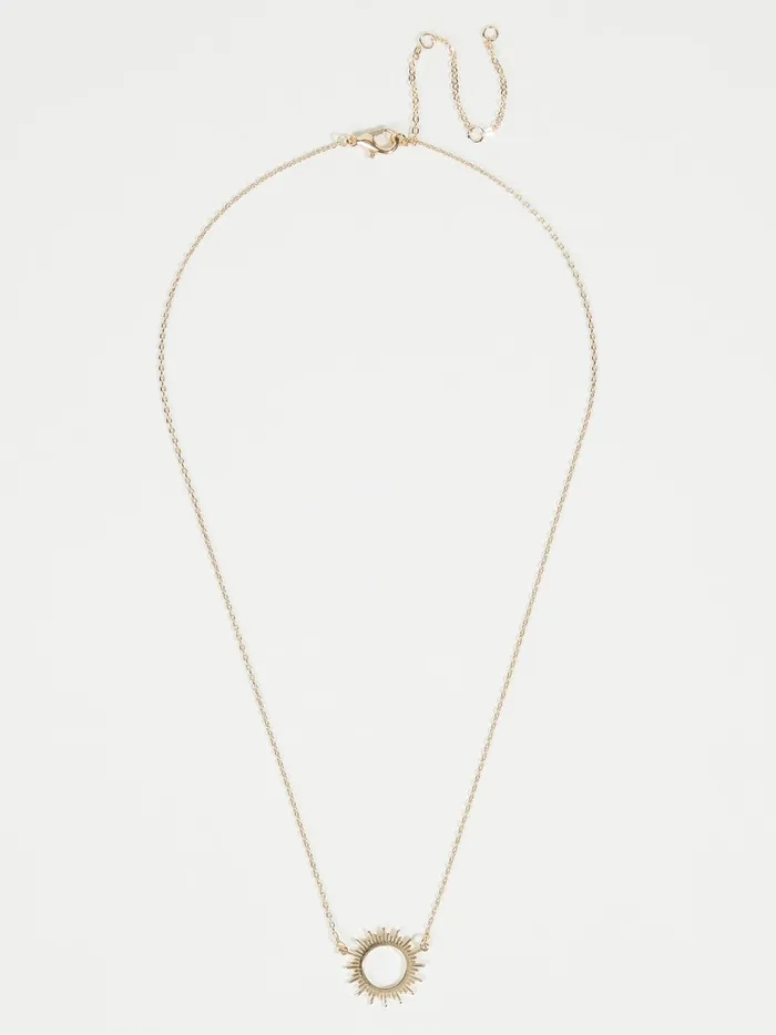 Women Altar039d State Jewelry Open Sun Burst Charm Necklace Gold